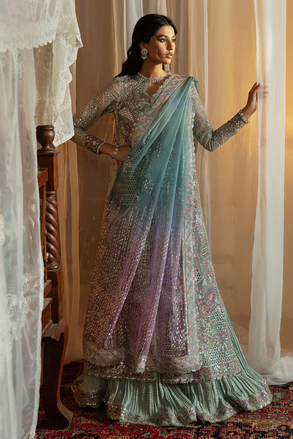 Hayat by Afrozeh Embroidered Organza 3Pc Suit AFH-24-10 TARA