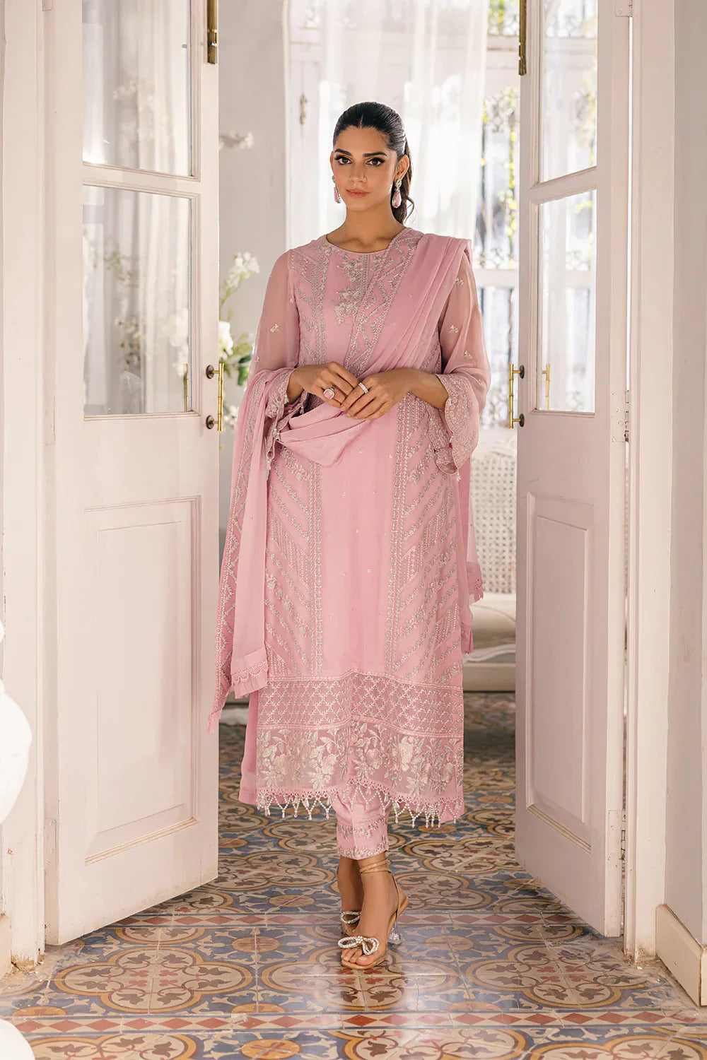 Azure | Ensembles Embroidered Formals | Tender Tulip - Riwayat-e-Khas