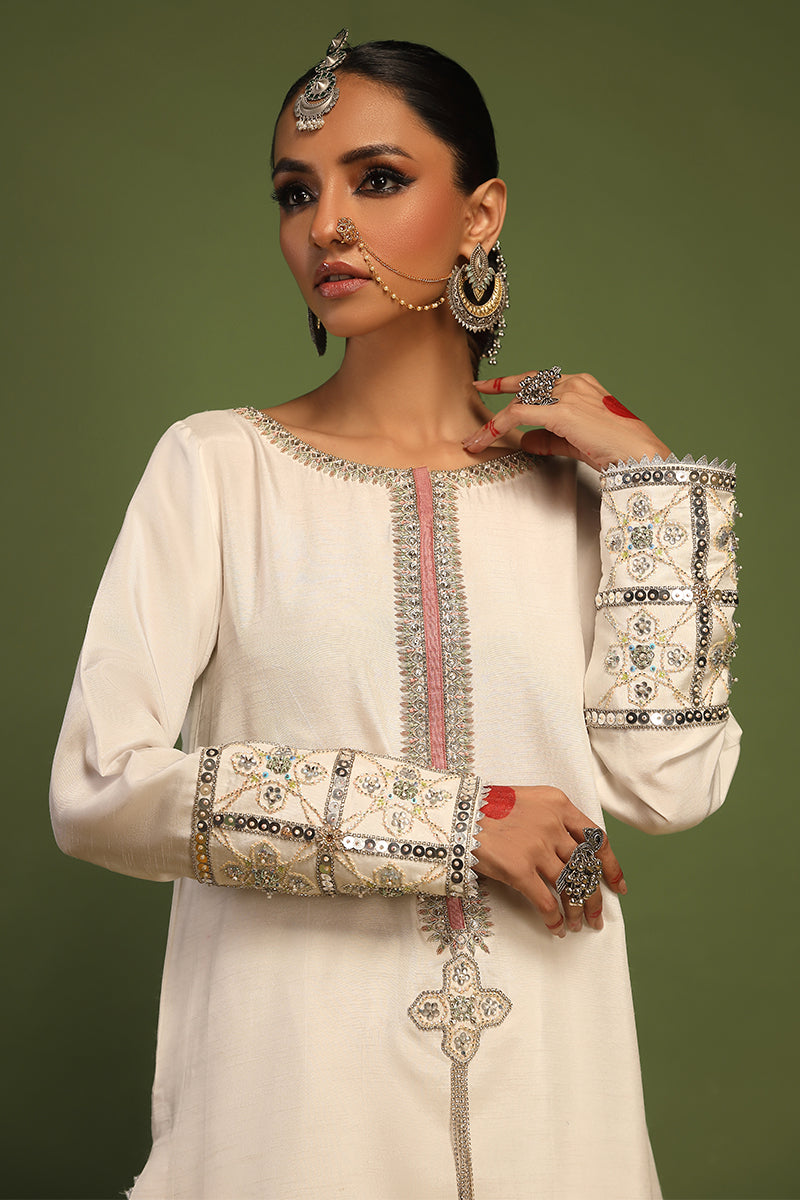 Wardha Saleem | Luxury Pret Traditional Wear | AKS - SHIRT WITH PANTS (2 PC) - Riwayat-e-Khas
