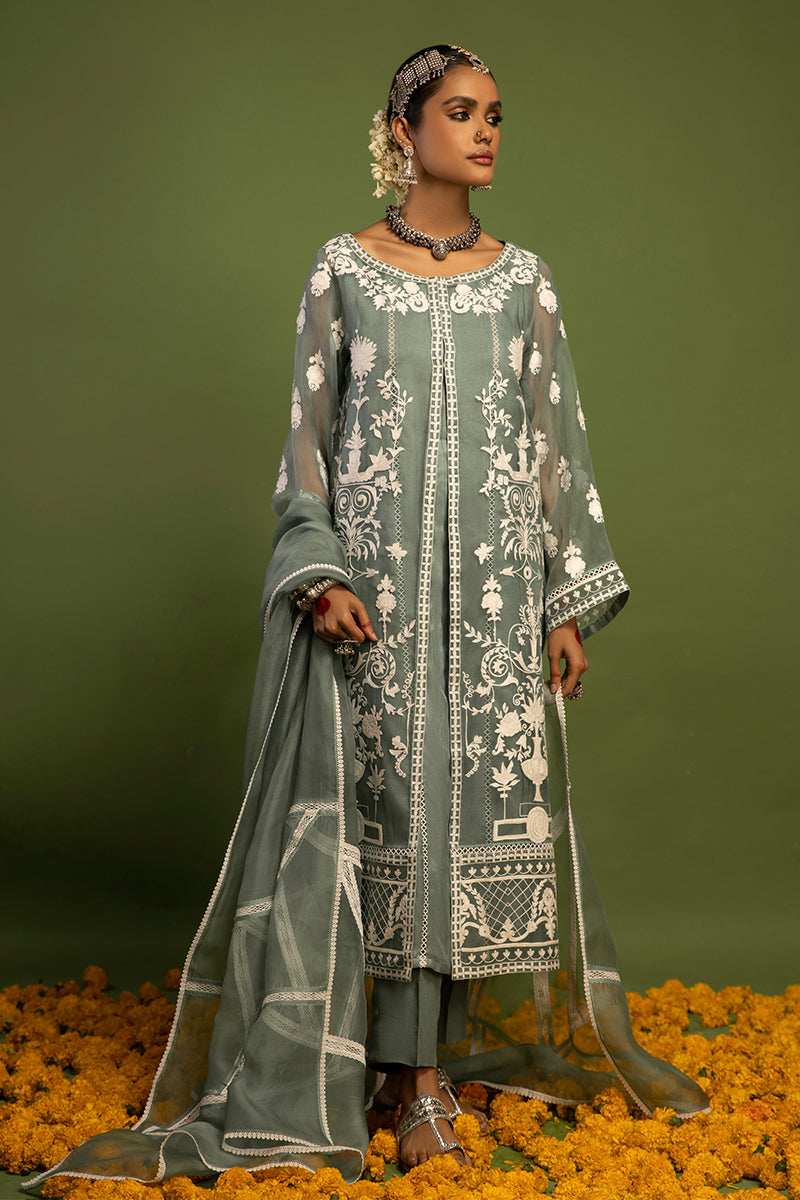 Wardha Saleem | Luxury Pret Traditional Wear | SHAJAR - AARI WORK (2 PC) - Riwayat-e-Khas