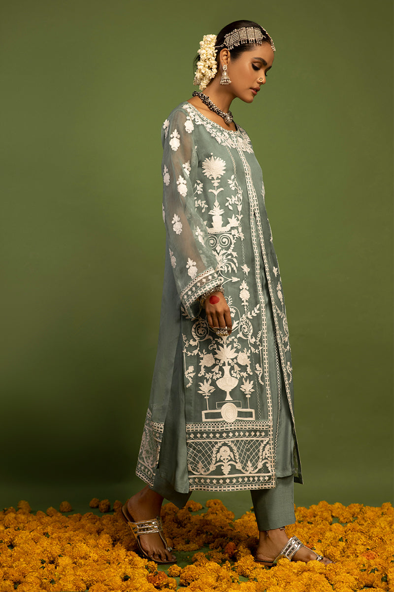 Wardha Saleem | Luxury Pret Traditional Wear | SHAJAR - AARI WORK (2 PC) - Riwayat-e-Khas
