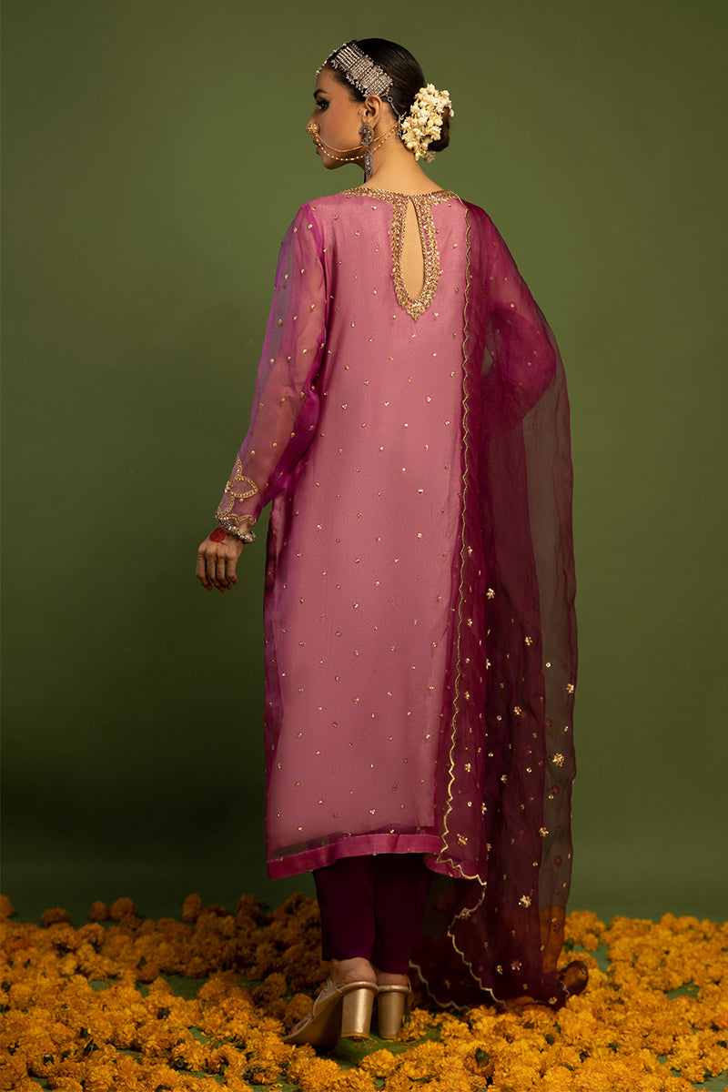 Wardha Saleem | Luxury Pret Traditional Wear | SARAAB - PLUM HEAVY (2 PC) - Riwayat-e-Khas