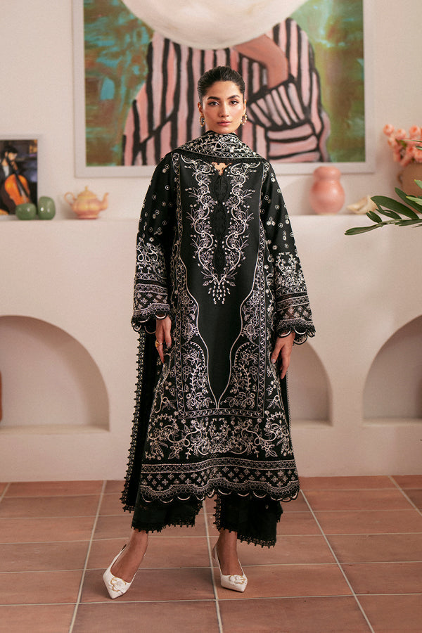 Saffron | Mystere Festive Lawn | Ebony