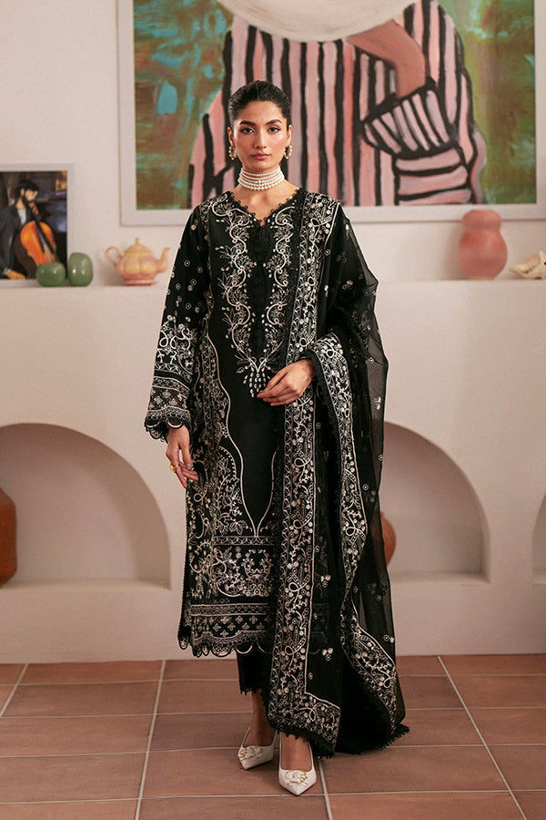 Saffron | Mystere Festive Lawn | Ebony