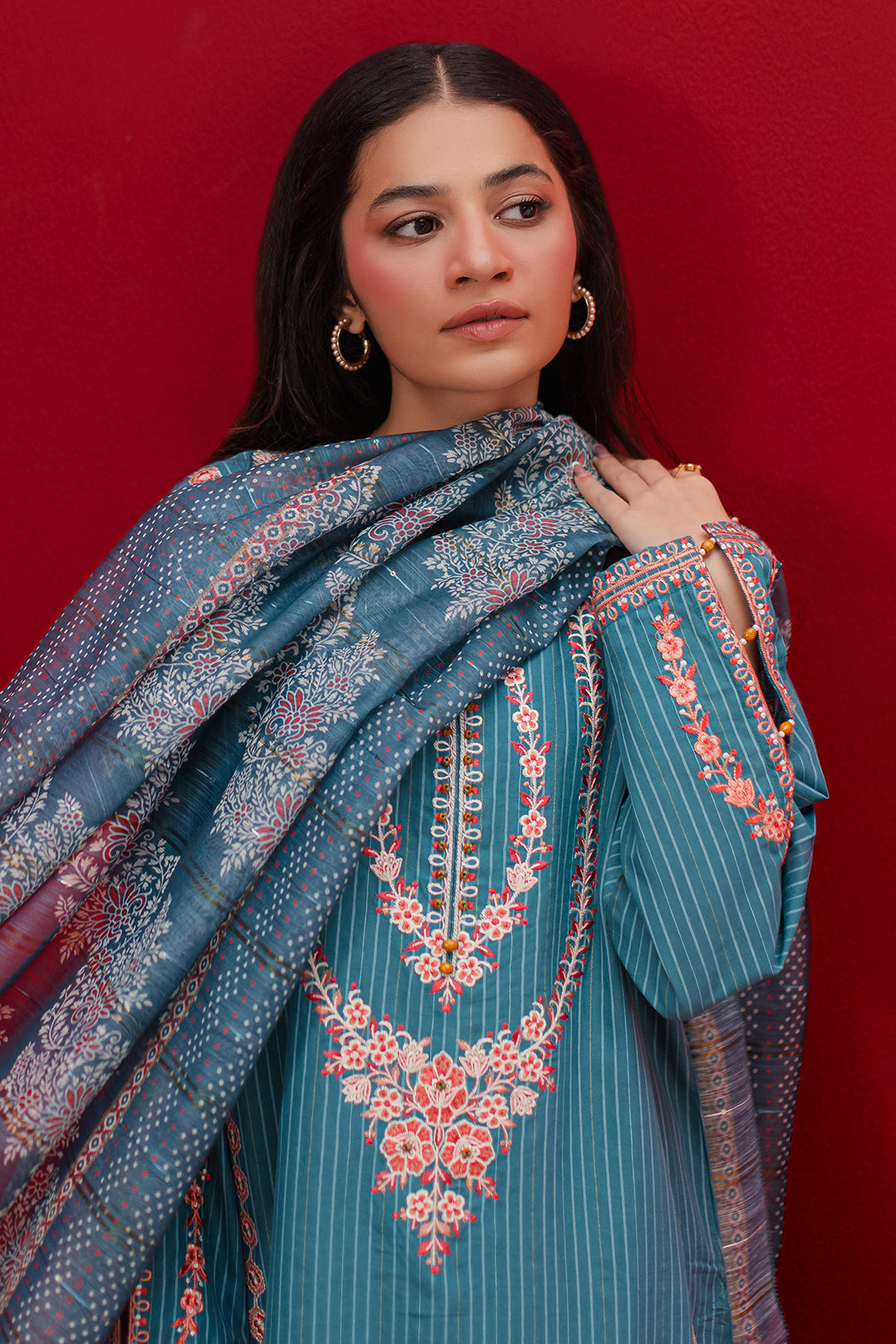 Zellbury | Winter Pret | Embroidered Kurta Dupatta Trouser - 1265 - Libasekhas