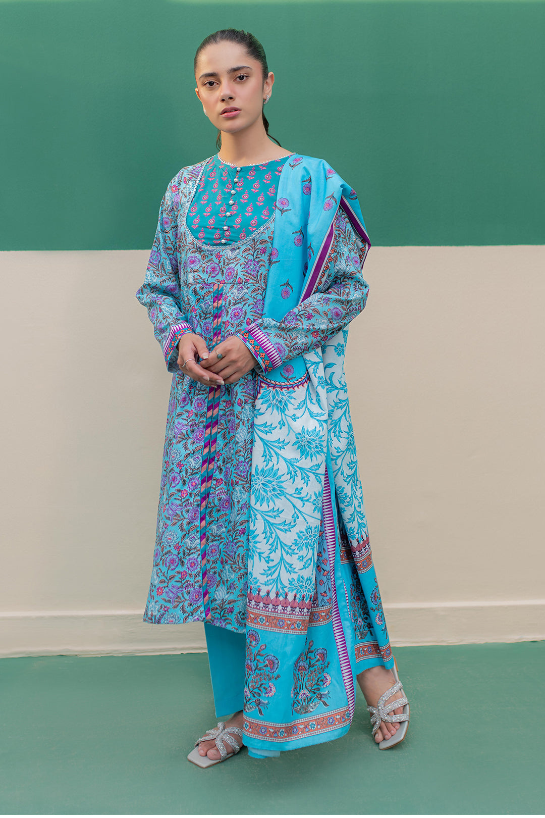 Zellbury | Summer Pret | Kurta Dupatta Trouser - 2856 - Libasekhas