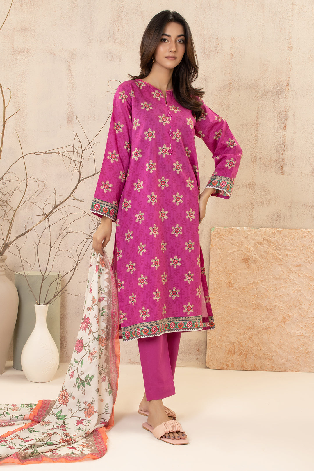Zellbury | Summer Pret | Kurta Dupatta Trouser - 2858 - Libasekhas