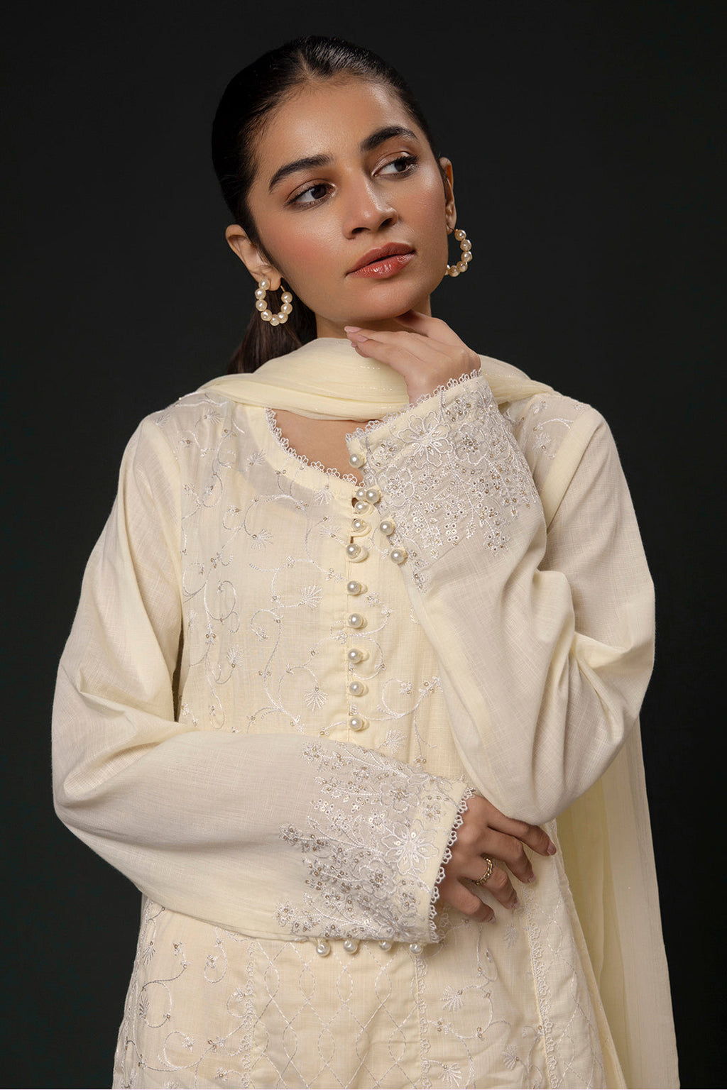 Zellbury | Summer Pret | Embroidered Kurta Dupatta Trouser - 3332 - Libasekhas