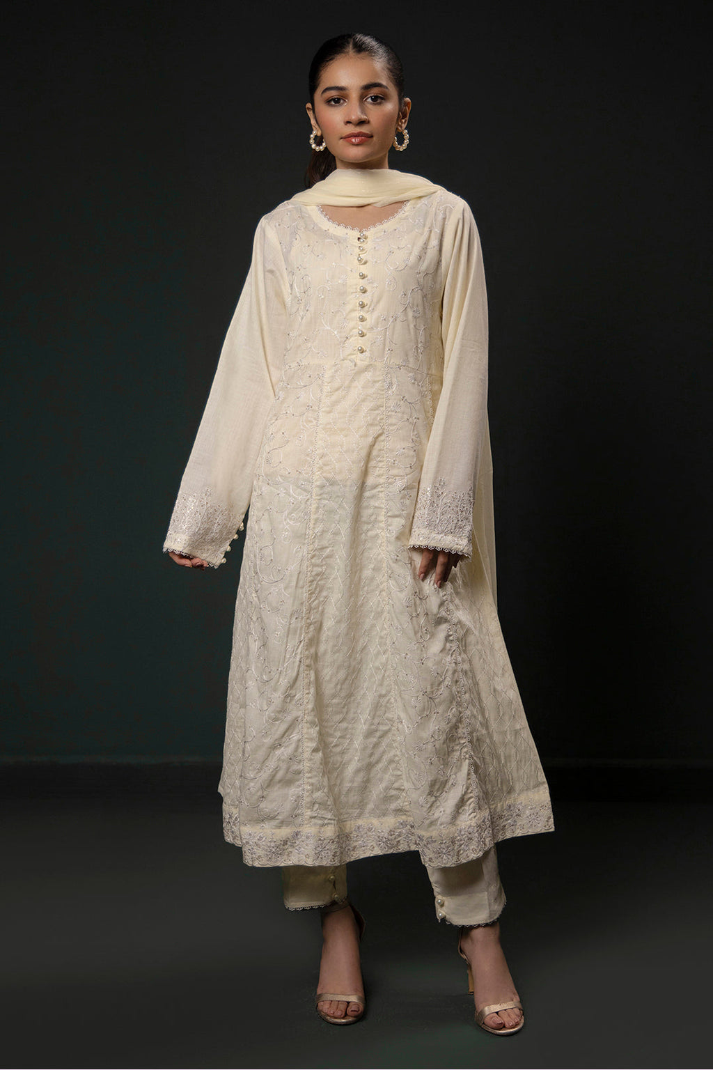 Zellbury | Summer Pret | Embroidered Kurta Dupatta Trouser - 3332 - Libasekhas