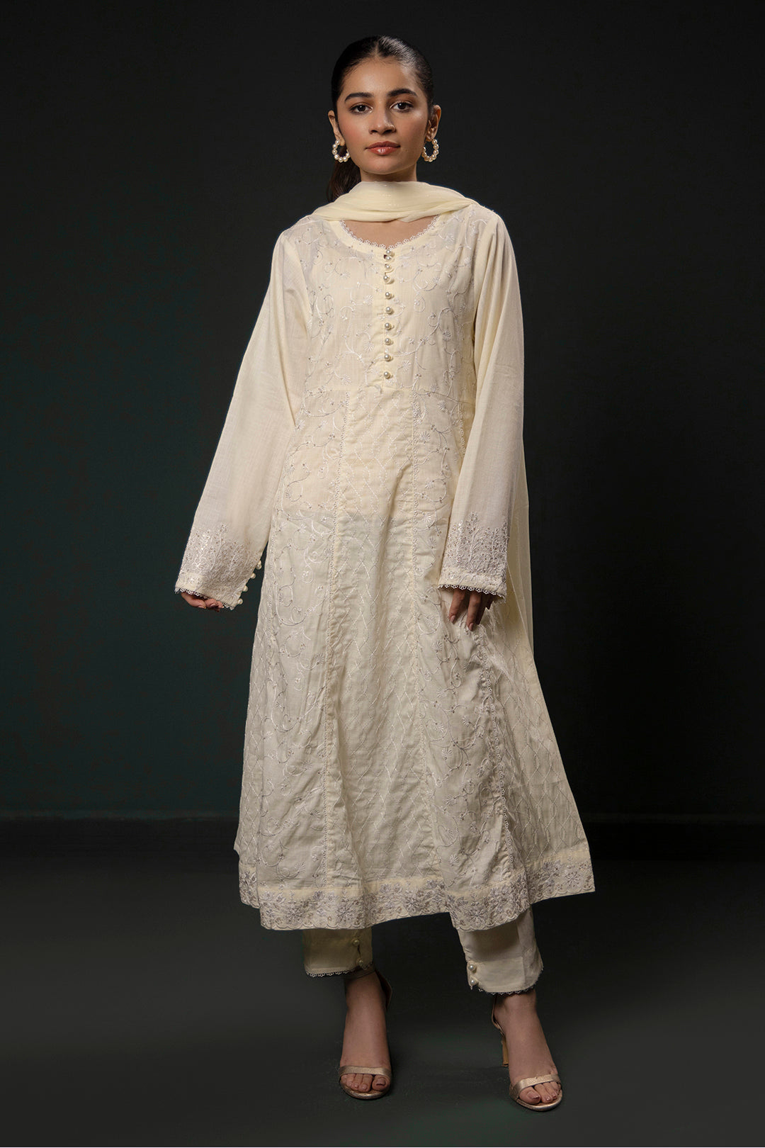 Zellbury | Summer Pret | Embroidered Kurta Dupatta Trouser - 3332 - Libasekhas