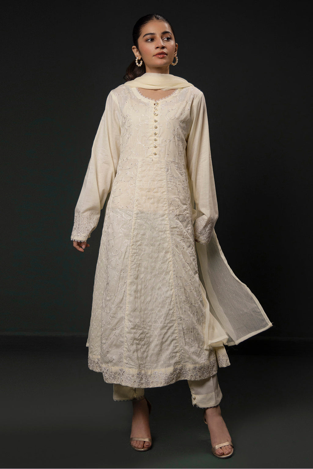 Zellbury | Summer Pret | Embroidered Kurta Dupatta Trouser - 3332 - Libasekhas