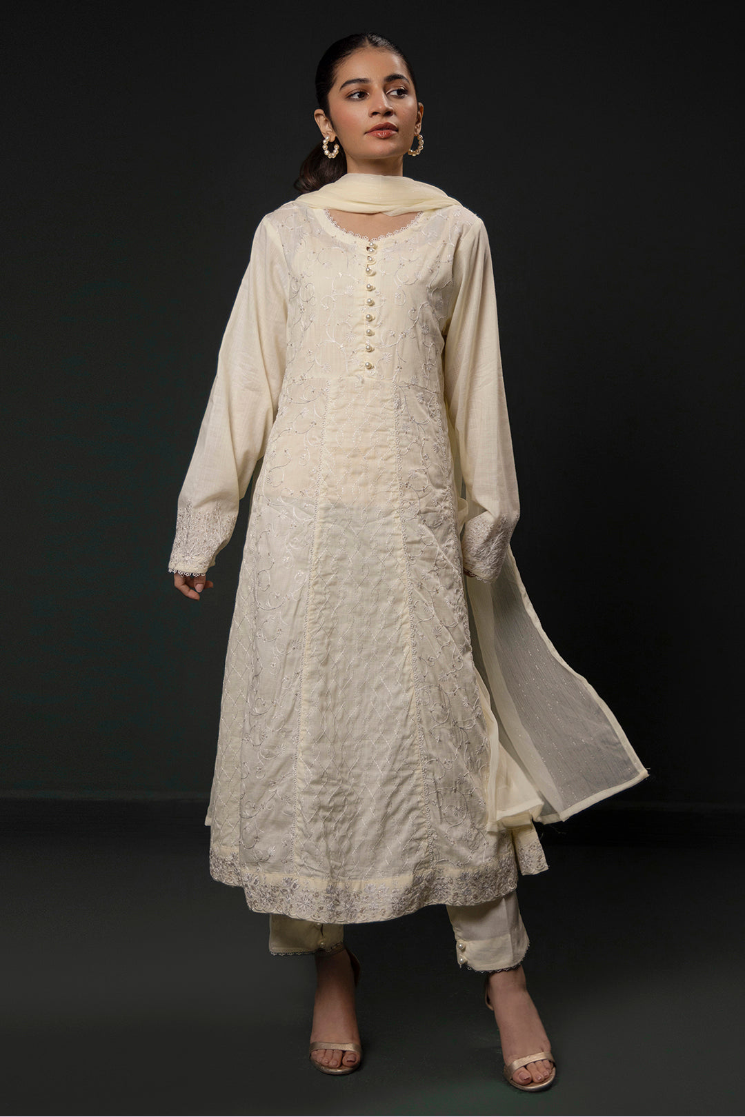 Zellbury | Summer Pret | Embroidered Kurta Dupatta Trouser - 3332 - Libasekhas
