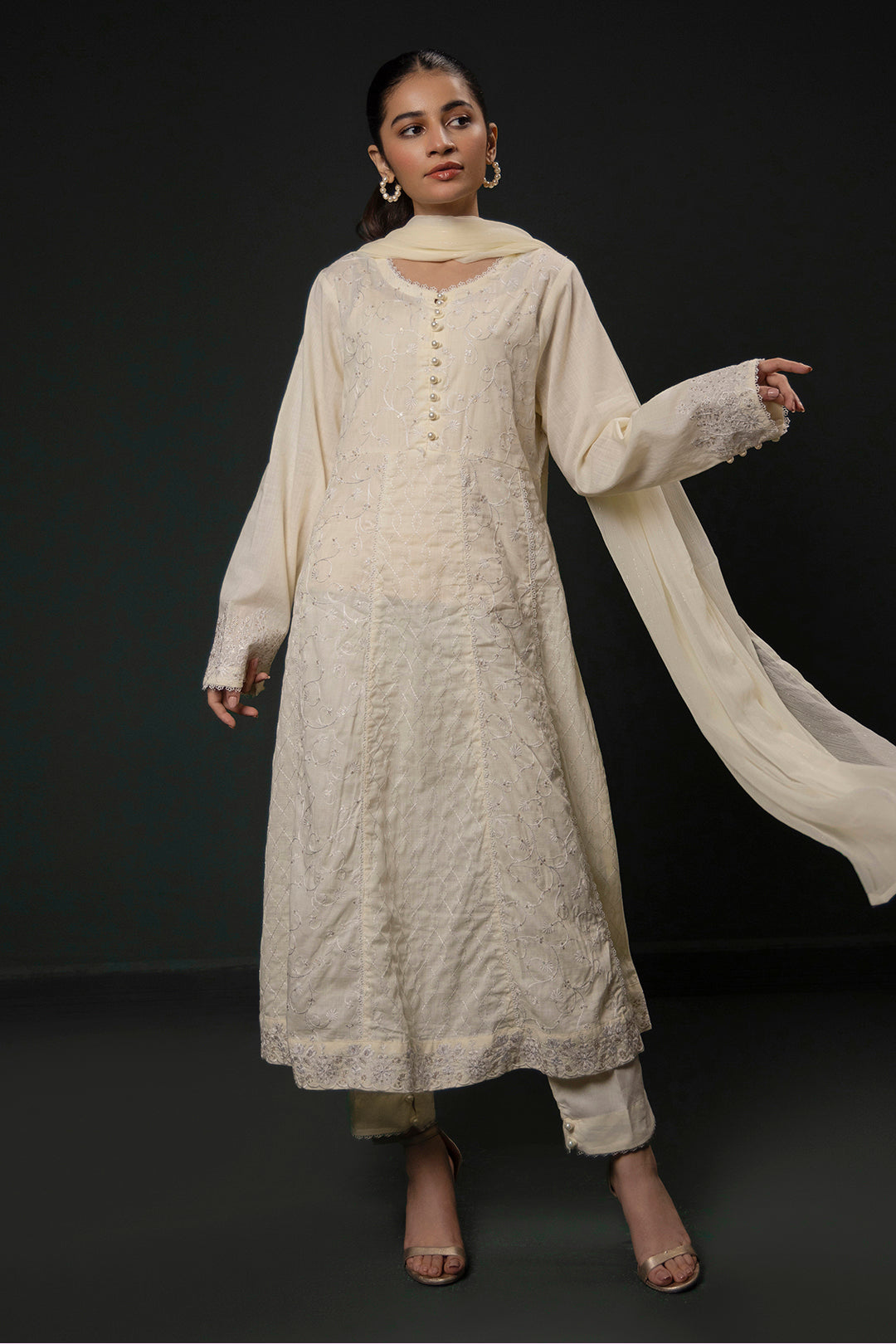 Zellbury | Summer Pret | Embroidered Kurta Dupatta Trouser - 3332 - Libasekhas