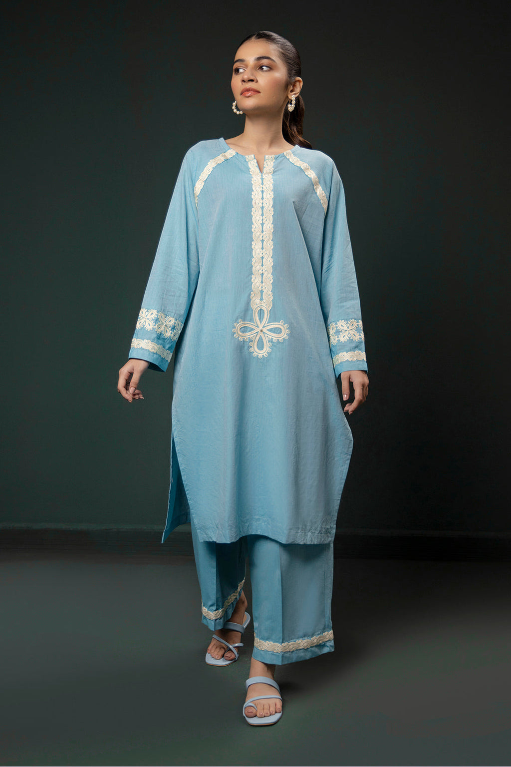 Zellbury | Summer Pret | Embroidered Kurta Trouser - 0977 - Libasekhas