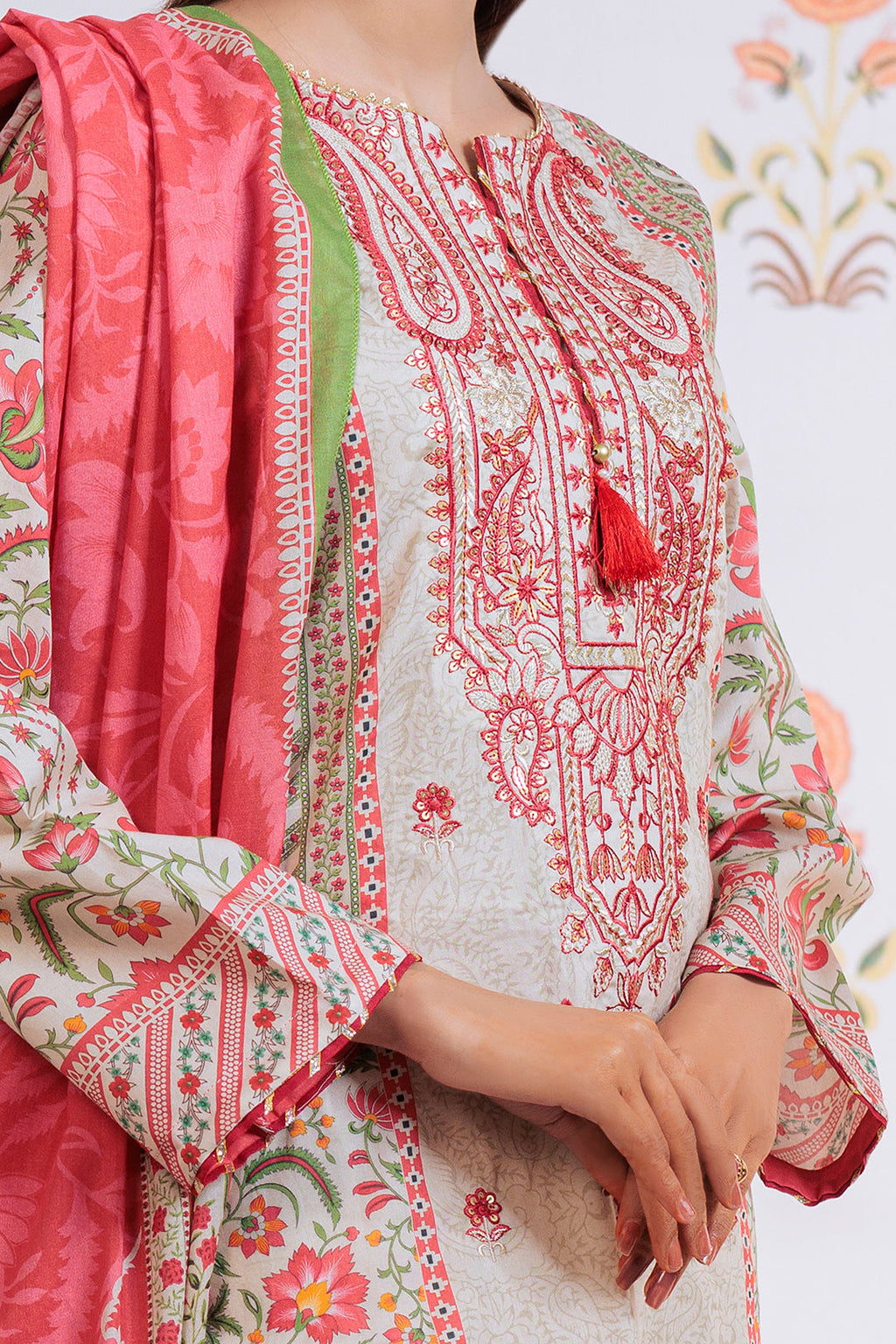 Zellbury | Summer Pret | Embroidered Kurta Dupatta - 1895 - Libasekhas