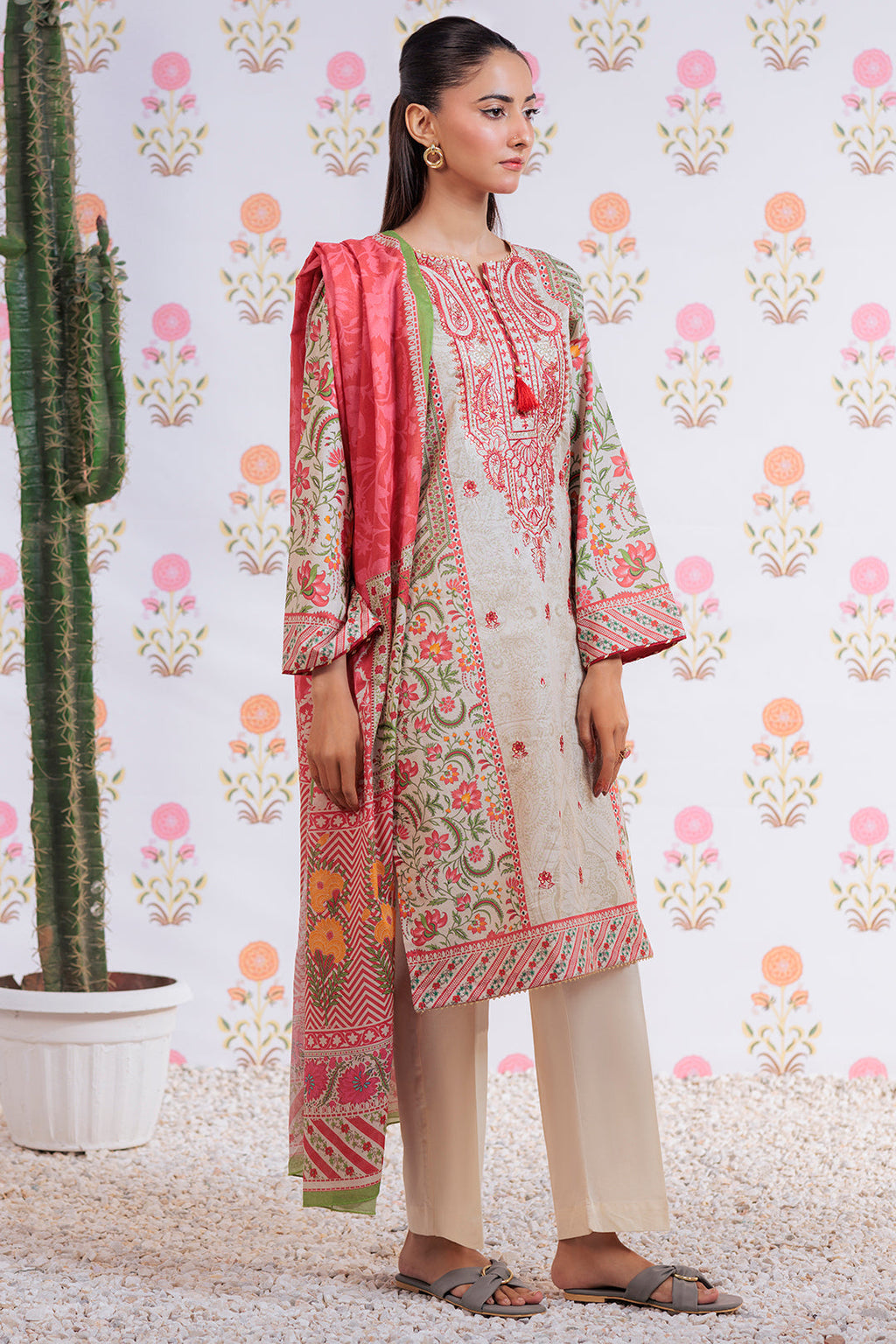 Zellbury | Summer Pret | Embroidered Kurta Dupatta - 1895 - Libasekhas