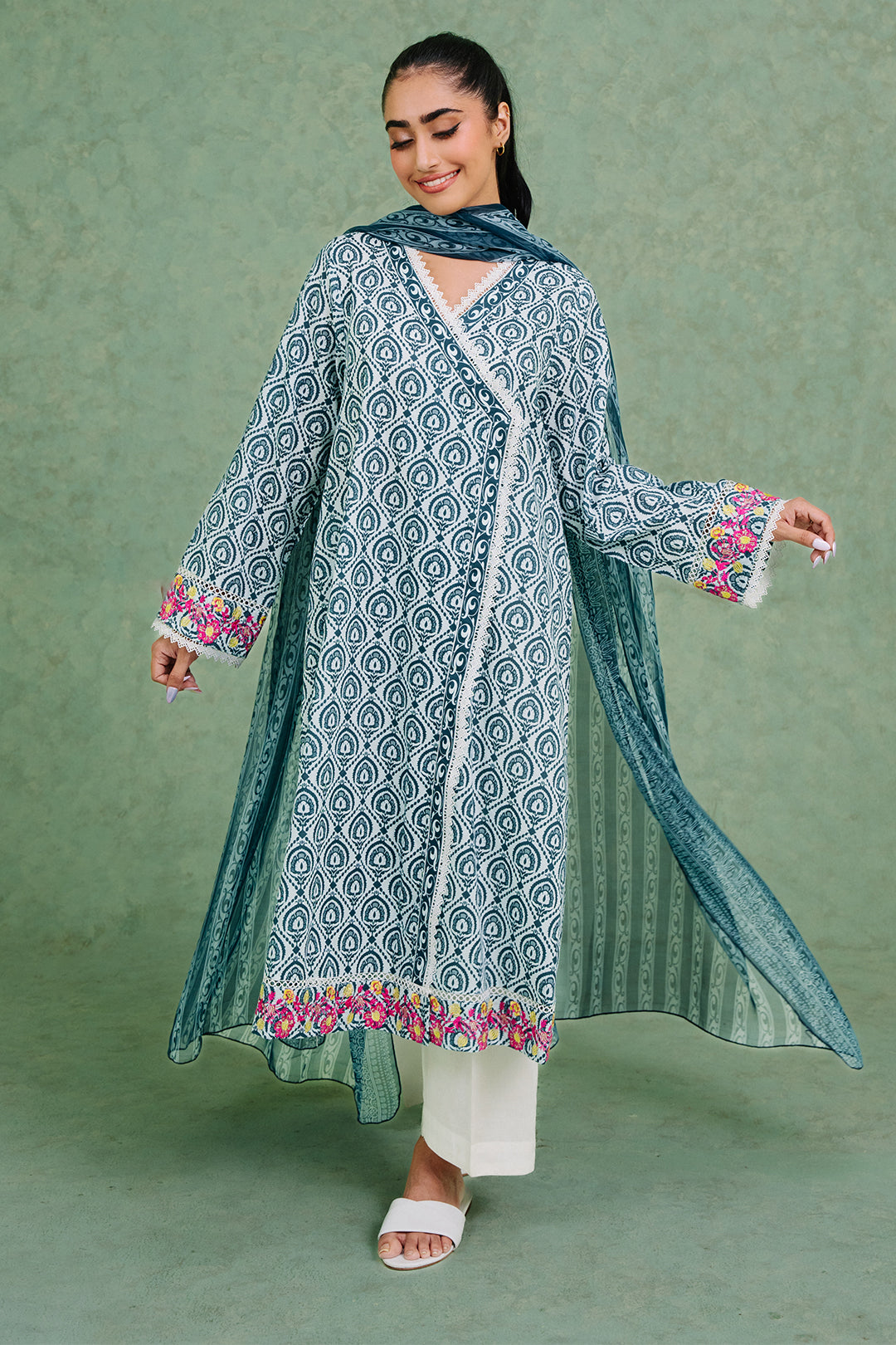 Zellbury | Summer Pret | Embroidered  Kurta Dupatta - 1897 - Libasekhas