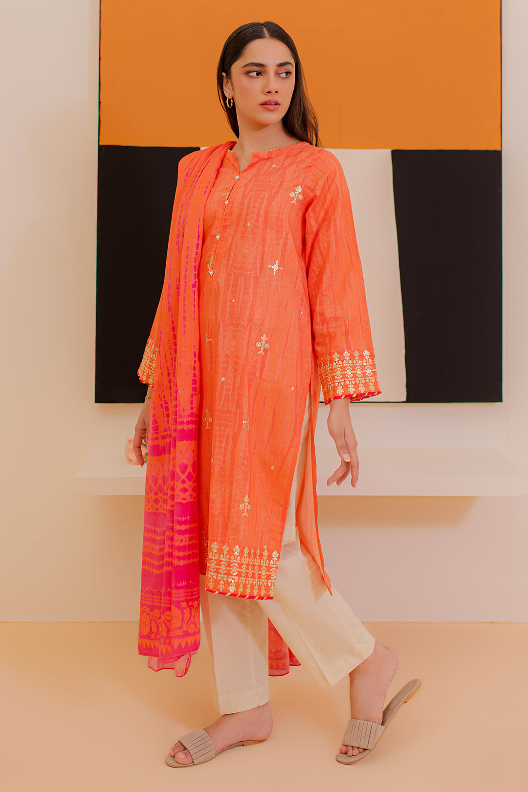 Zellbury | Summer Pret | Embroidered Kurta Dupatta - 1899 - Libasekhas
