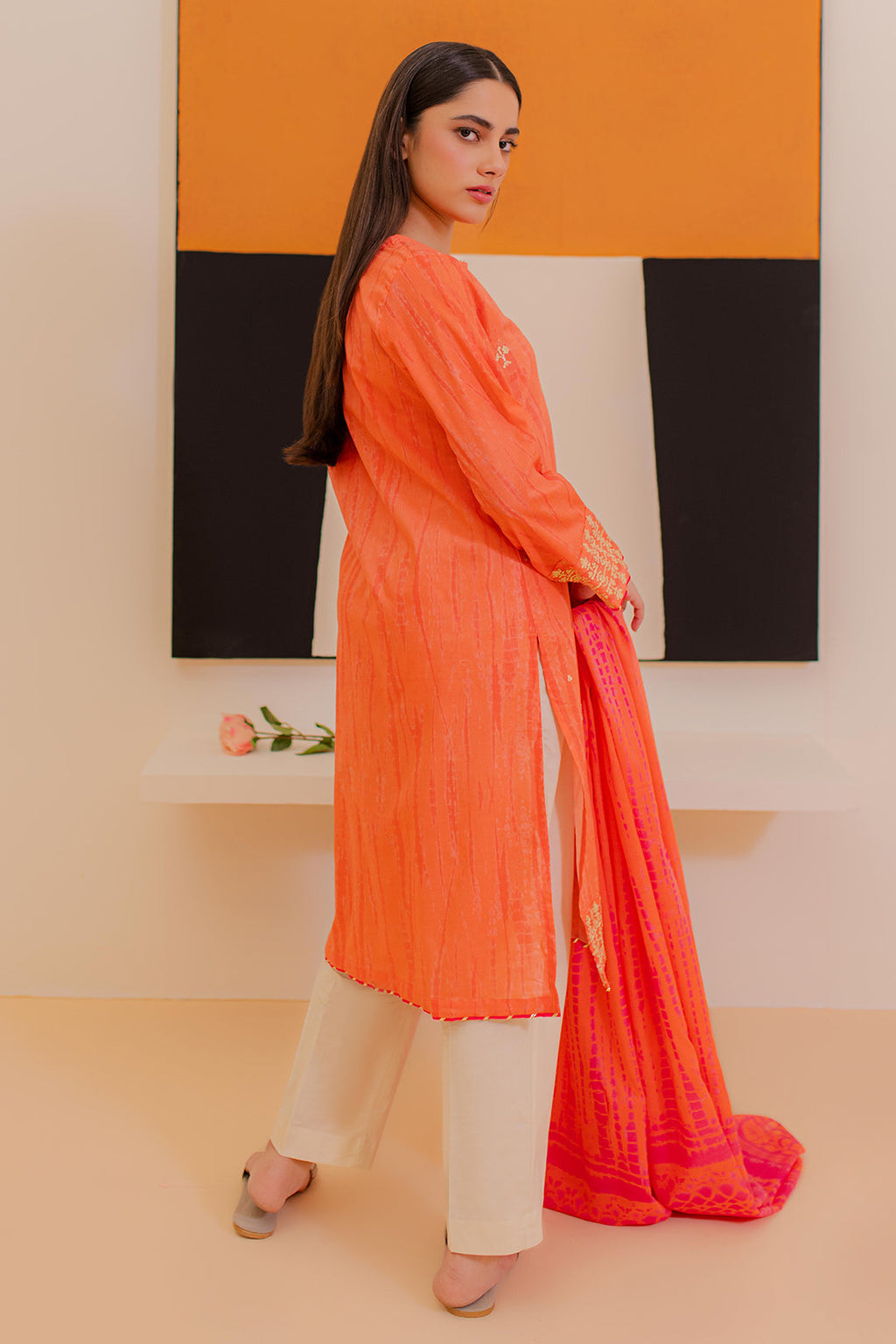 Zellbury | Summer Pret | Embroidered Kurta Dupatta - 1899 - Libasekhas