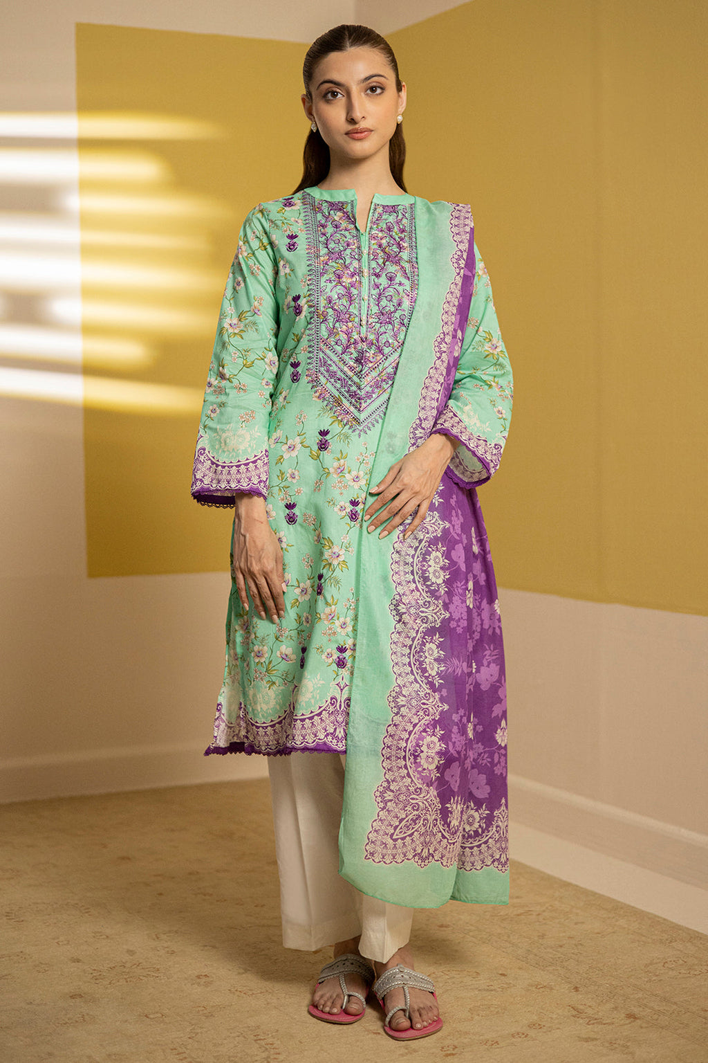 Zellbury | Summer Pret | Embroidered Kurta Dupatta - 1903 - Libasekhas