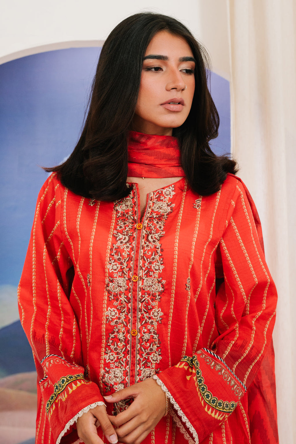 Zellbury | Summer Pret | Embroidered Kurta Dupatta - 1904 - Libasekhas