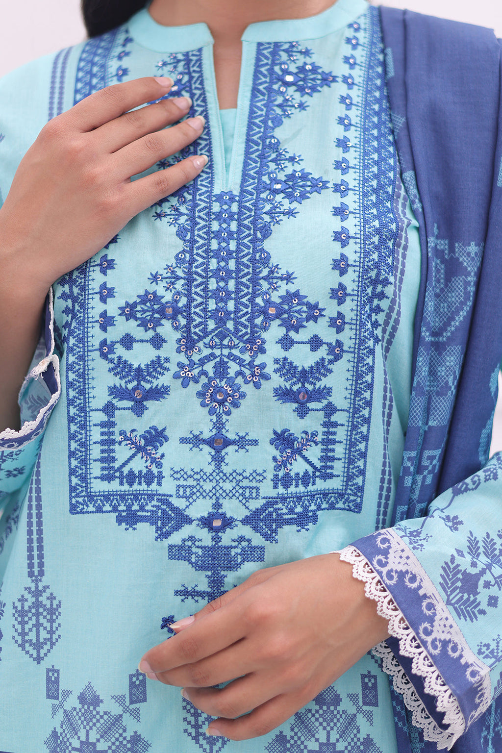 Zellbury | Summer Pret | Embroidered Kurta Dupatta - 1907 - Libasekhas