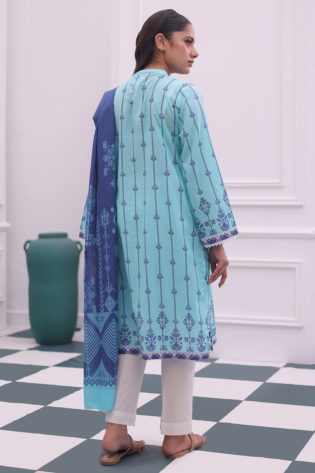 Zellbury | Summer Pret | Embroidered Kurta Dupatta - 1907 - Libasekhas