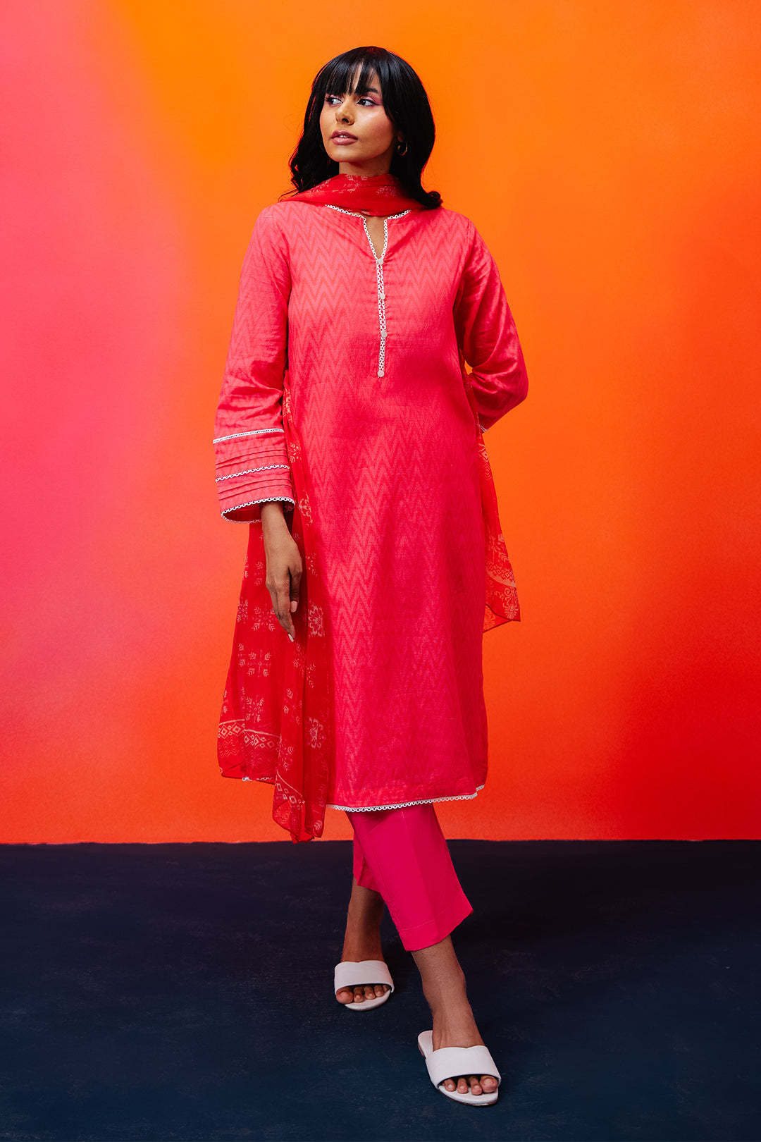 Zellbury | Summer Pret | Kurta Dupatta Trouser - 1525 - Libasekhas