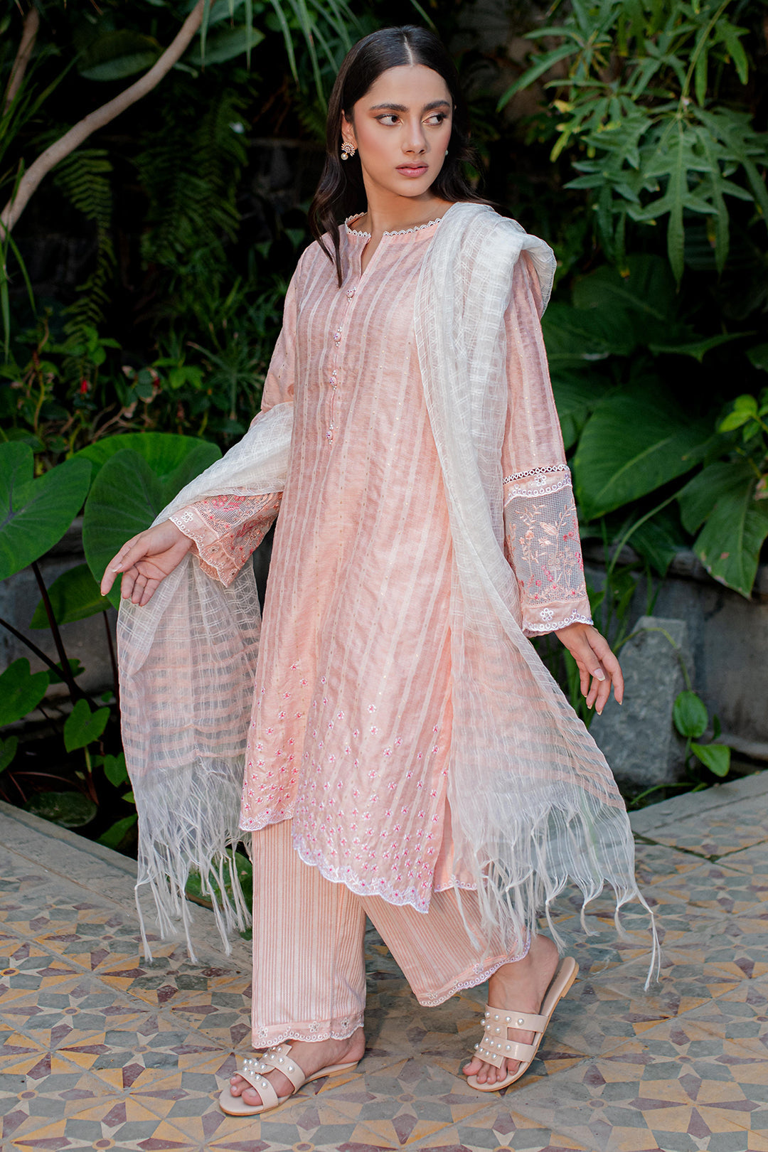 Zellbury | Summer Pret | Embroidered Kurta Dupatta Trouser - 2001 - Libasekhas