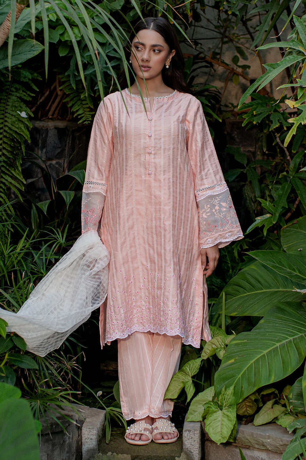 Zellbury | Summer Pret | Embroidered Kurta Dupatta Trouser - 2001 - Libasekhas