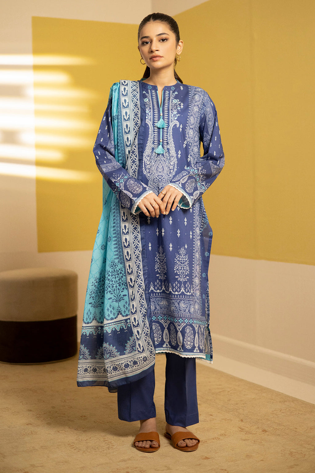 Zellbury | Summer Pret | Kurta Dupatta Trouser - 2102 - Libasekhas