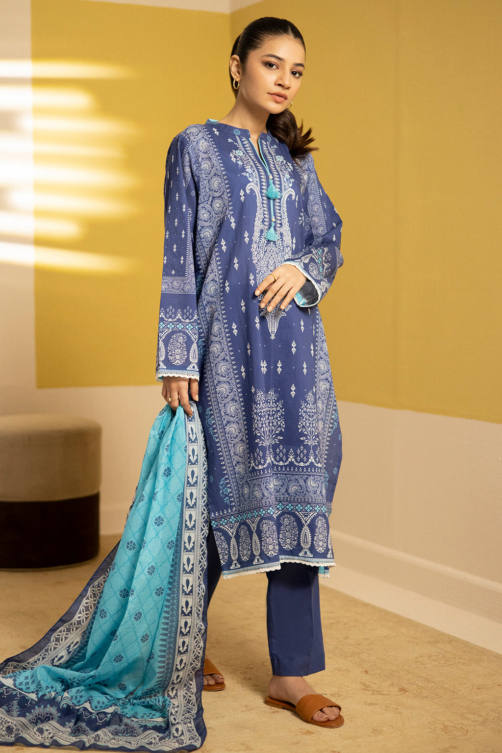 Zellbury | Summer Pret | Kurta Dupatta Trouser - 2102 - Libasekhas