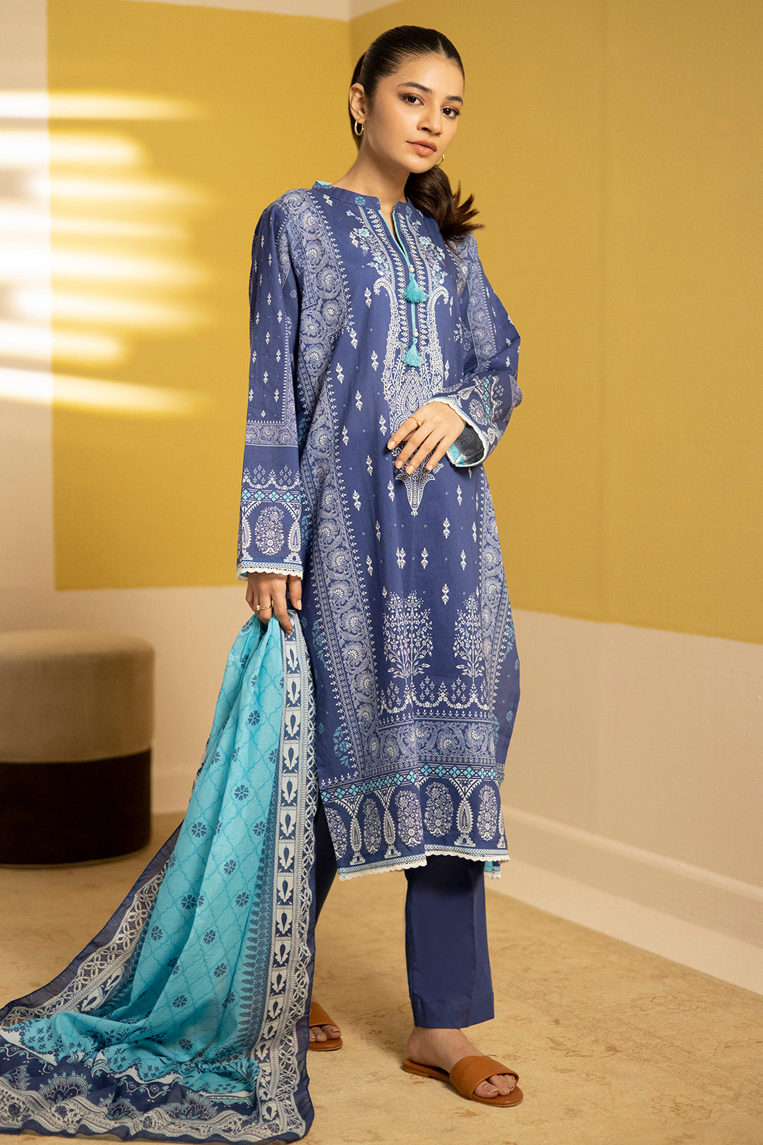 Zellbury | Summer Pret | Kurta Dupatta Trouser - 2102 - Libasekhas