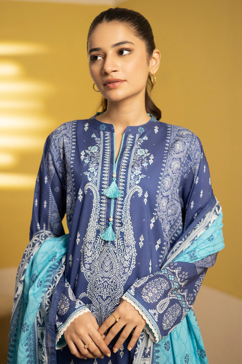 Zellbury | Summer Pret | Kurta Dupatta Trouser - 2102 - Libasekhas