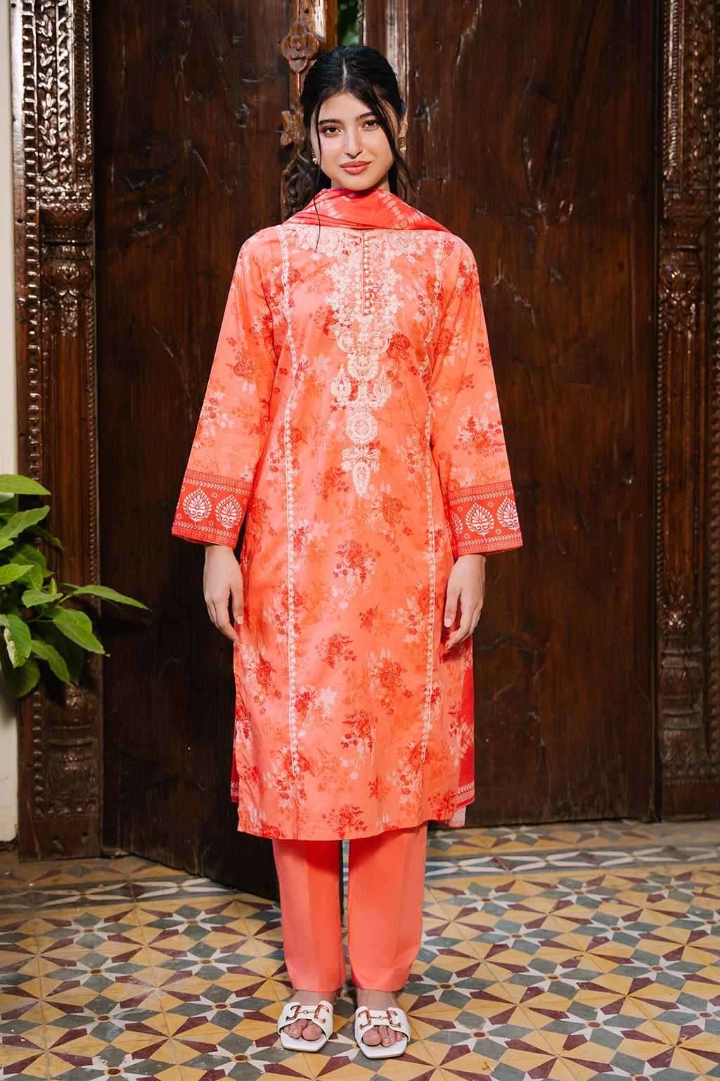 Zellbury | Summer Pret | Embroidered Kurta Dupatta Trouser - 2115 - Libasekhas