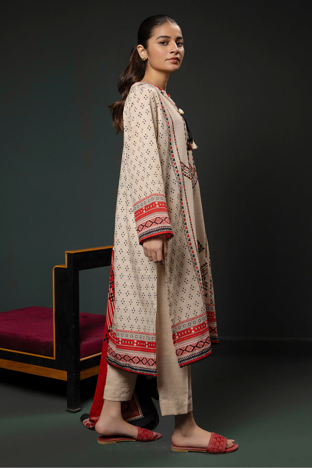 Zellbury | Winter Pret | Embroidered Kurta Shawl - 2937 - Libasekhas