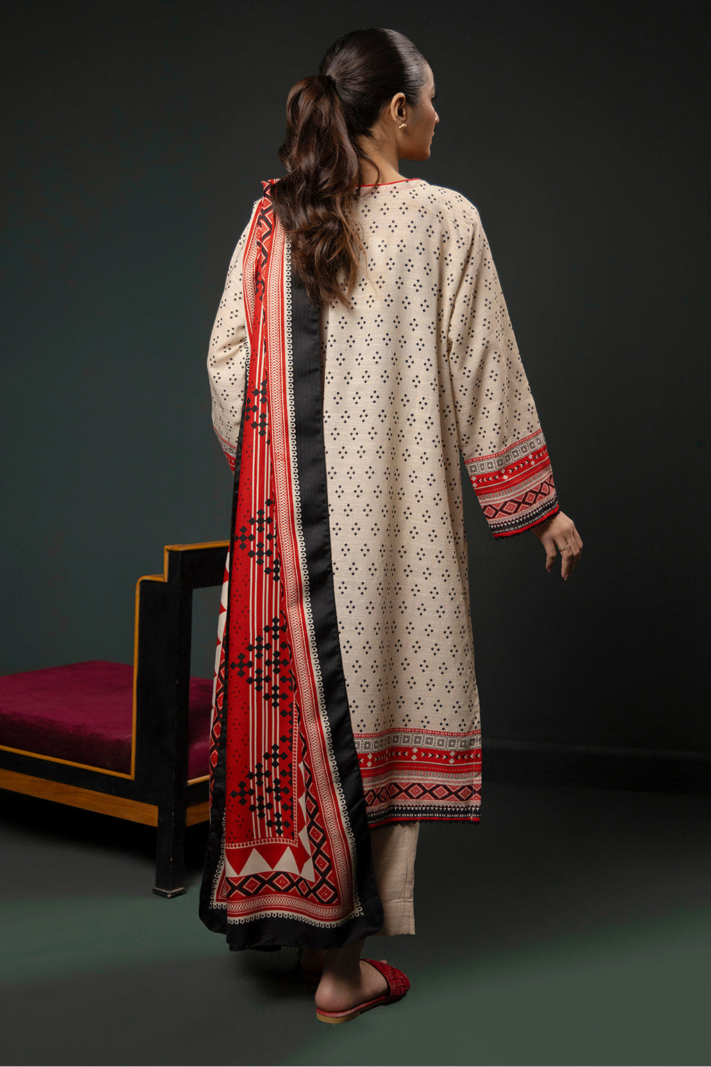 Zellbury | Winter Pret | Embroidered Kurta Shawl - 2937 - Libasekhas