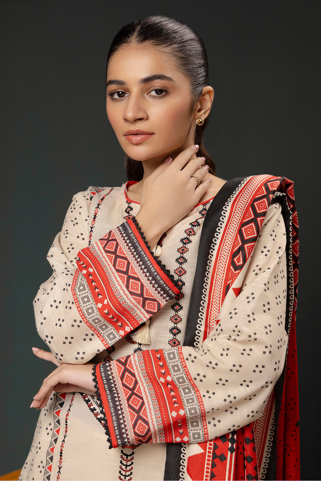 Zellbury | Winter Pret | Embroidered Kurta Shawl - 2937 - Libasekhas