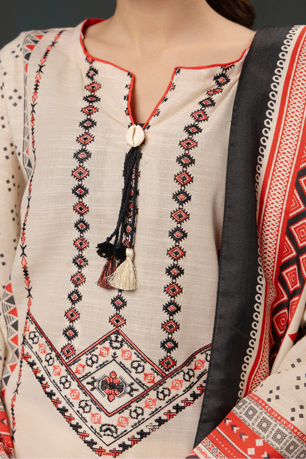 Zellbury | Winter Pret | Embroidered Kurta Shawl - 2937 - Libasekhas