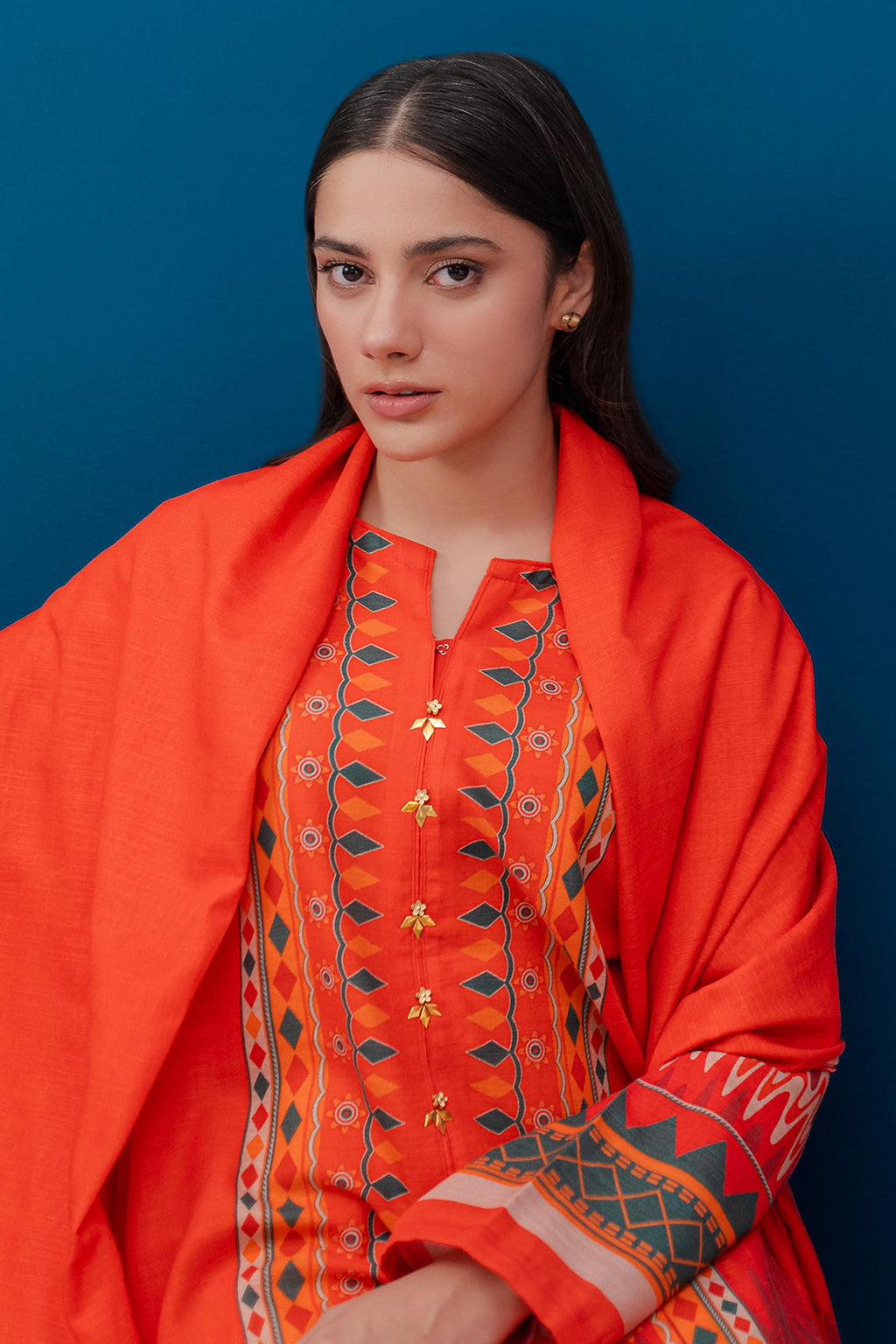 Zellbury | Winter Pret | Kurta Dupatta - 3053 - Libasekhas