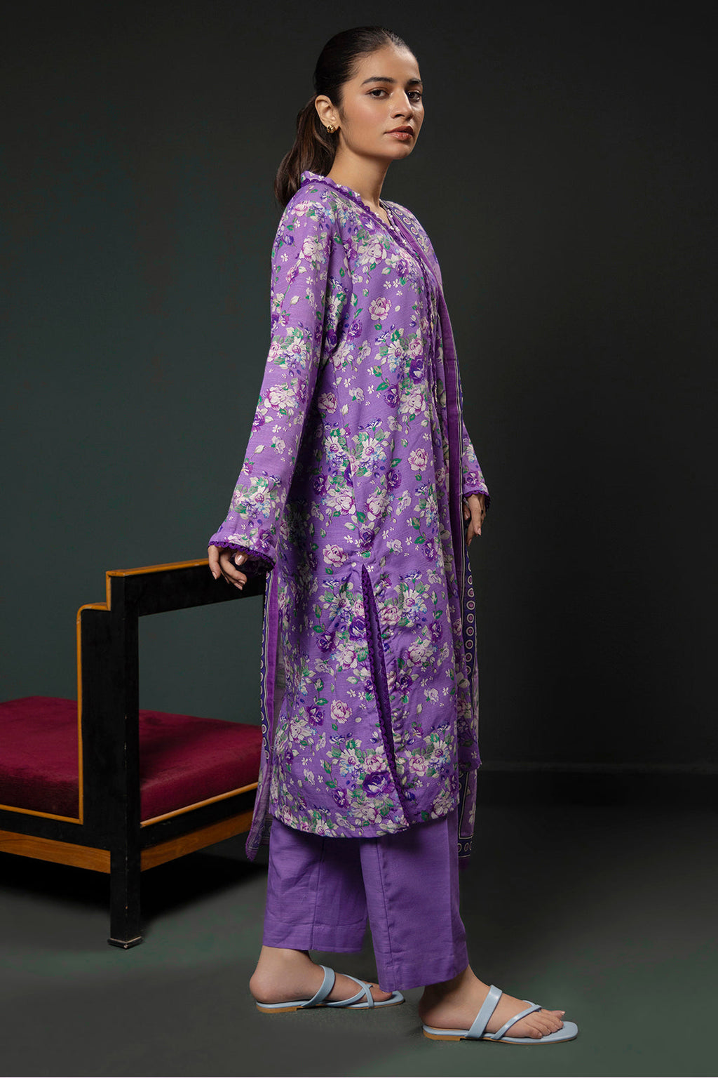 Zellbury | Winter Pret | Kurta Dupatta Trouser - 2948 - Libasekhas