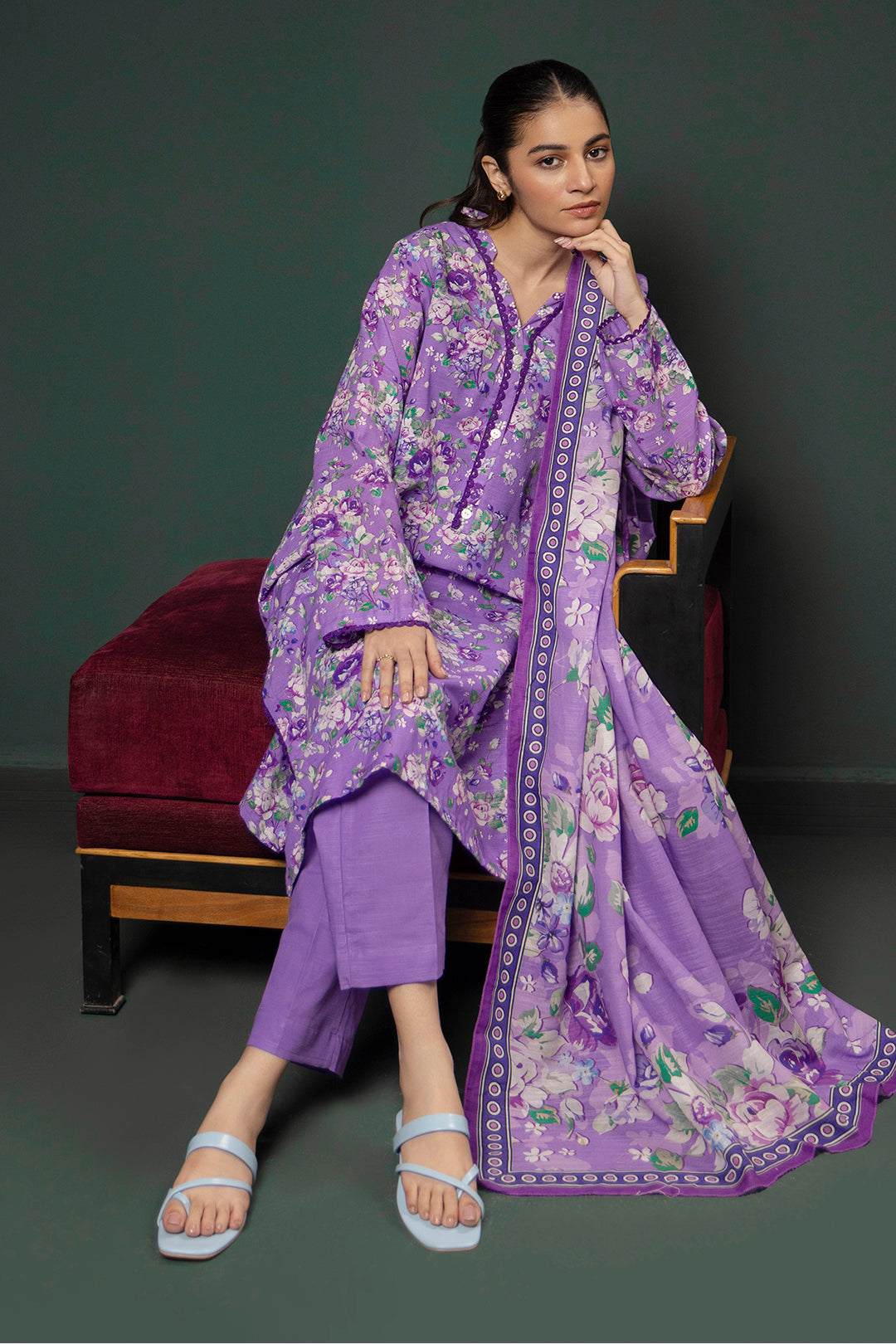 Zellbury | Winter Pret | Kurta Dupatta Trouser - 2948 - Libasekhas