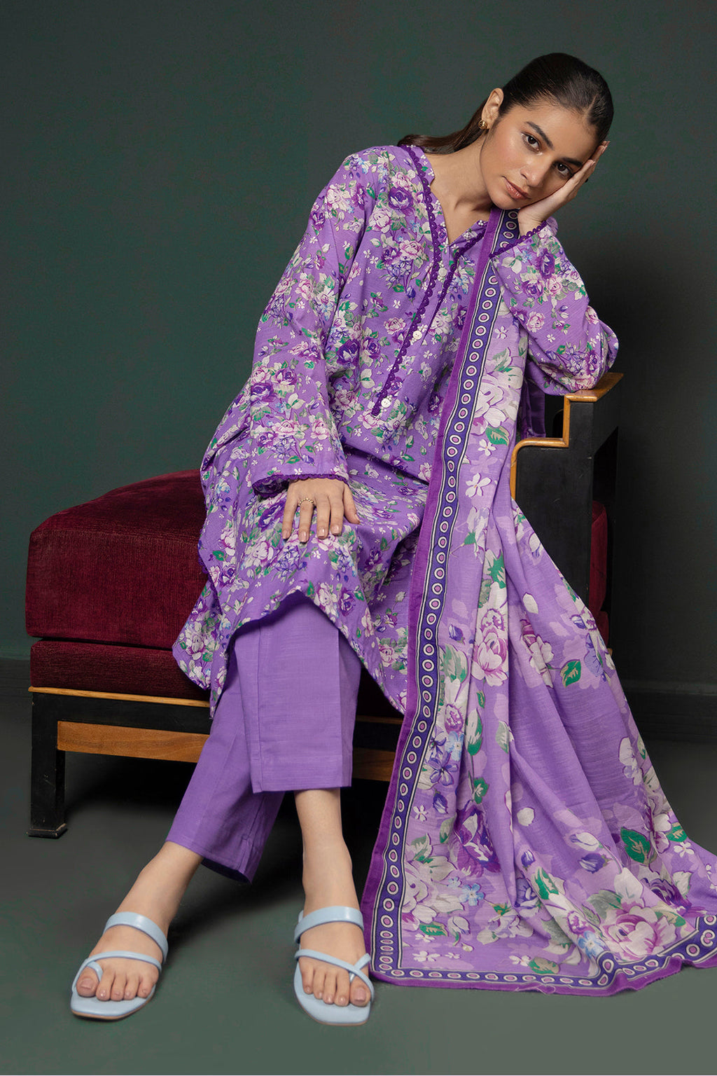 Zellbury | Winter Pret | Kurta Dupatta Trouser - 2948 - Libasekhas