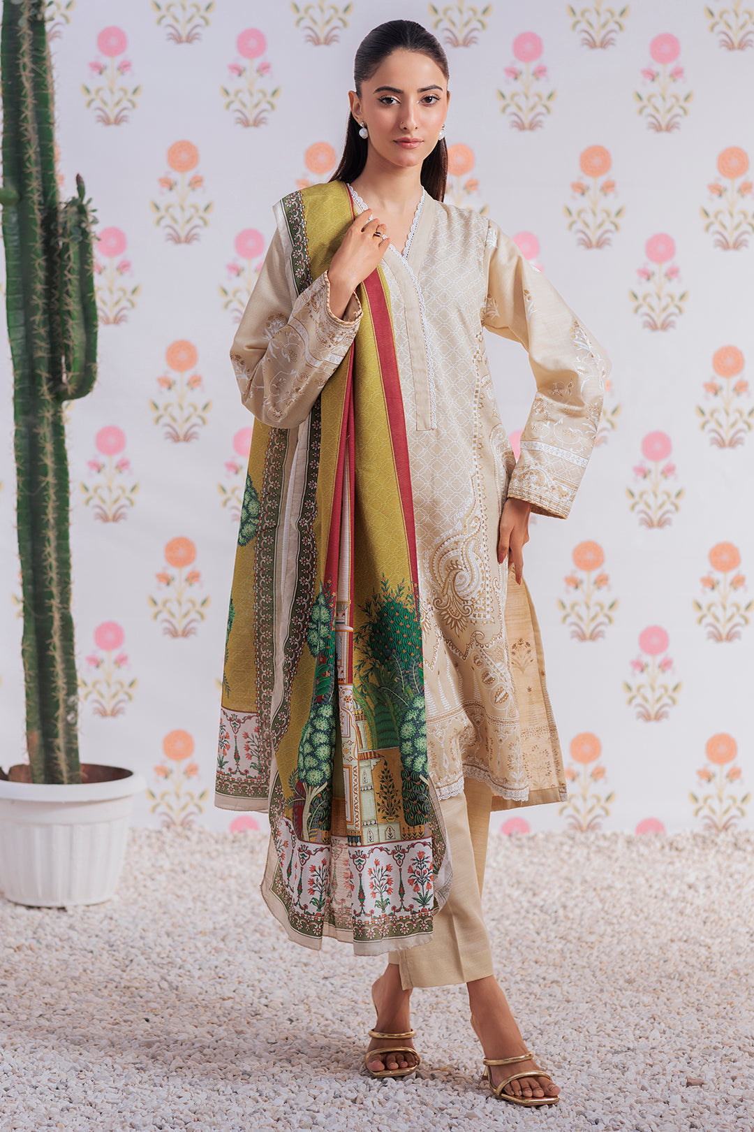 Zellbury | Winter Pret | Embroidered Kurta Dupatta Trouser - 2950 - Libasekhas
