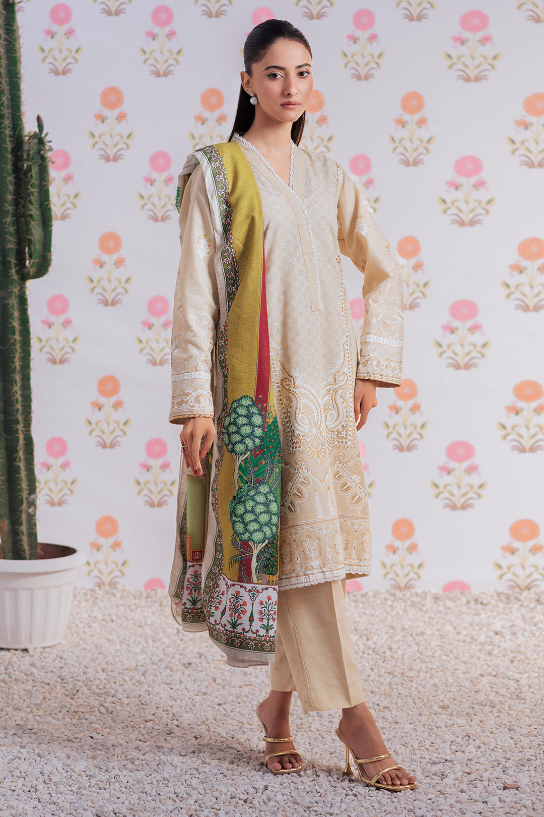 Zellbury | Winter Pret | Embroidered Kurta Dupatta Trouser - 2950 - Libasekhas
