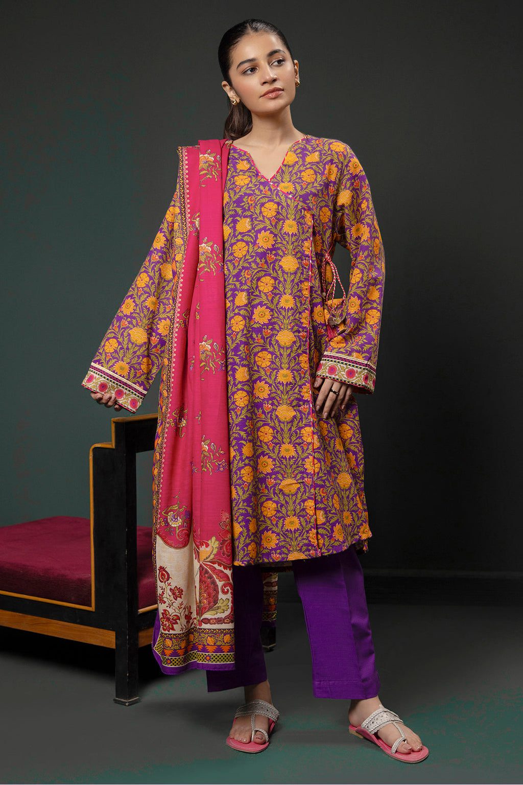 Zellbury | Winter Pret | Kurta Dupatta Trouser - 3006 - Libasekhas