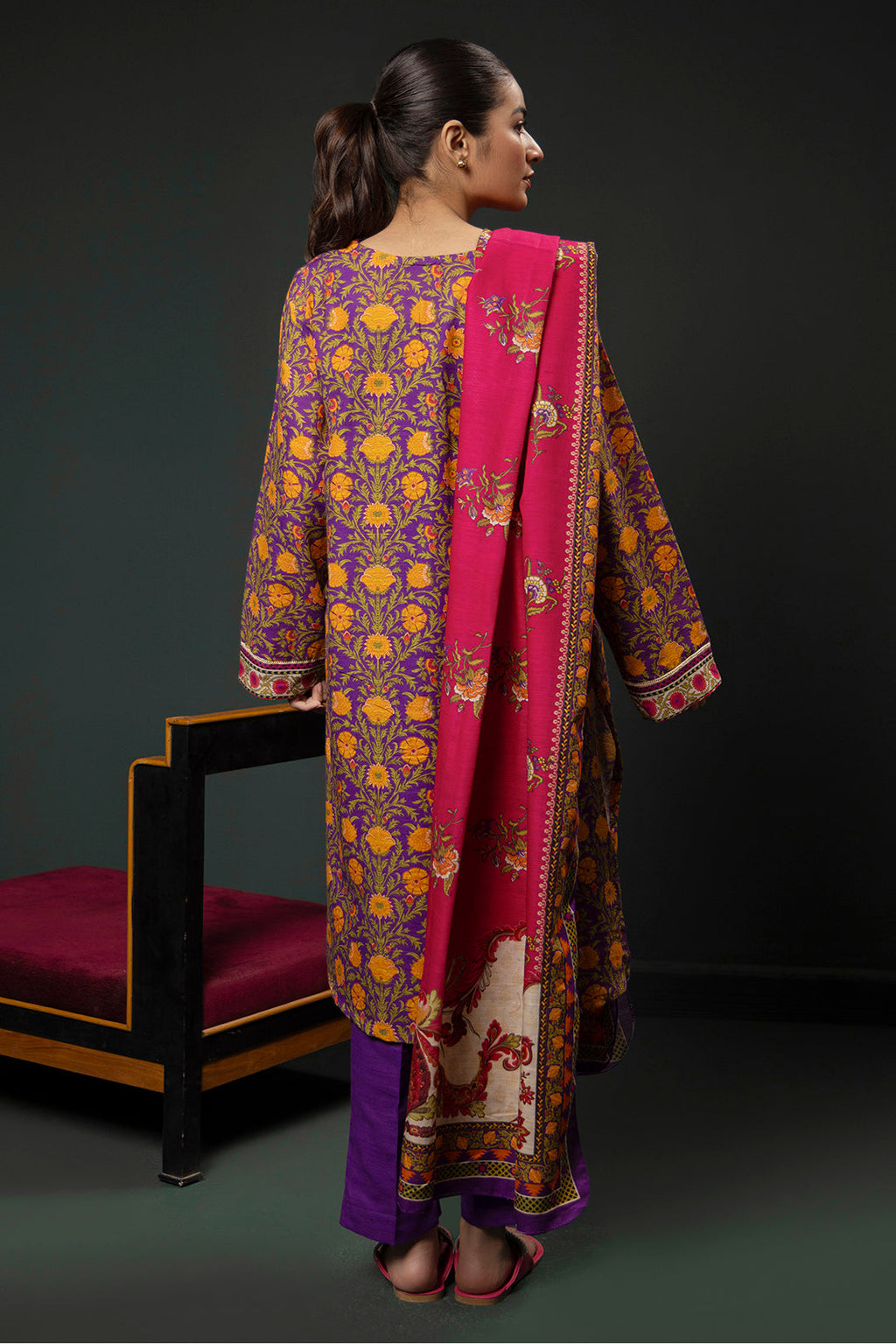 Zellbury | Winter Pret | Kurta Dupatta Trouser - 3006 - Libasekhas