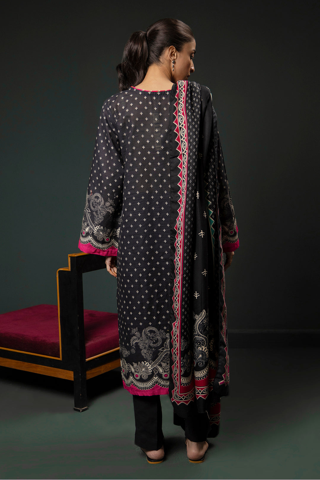 Zellbury | Winter Pret | Kurta Shawl Trouser - 3008 - Libasekhas