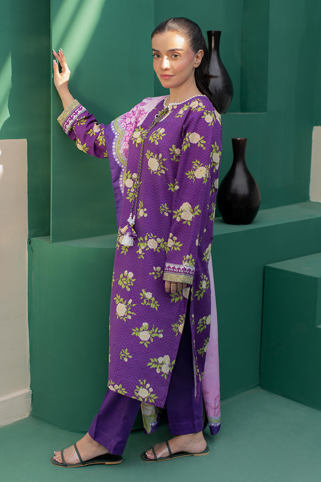 Zellbury | Winter Pret | Kurta Shawl Trouser - 3010 - Libasekhas