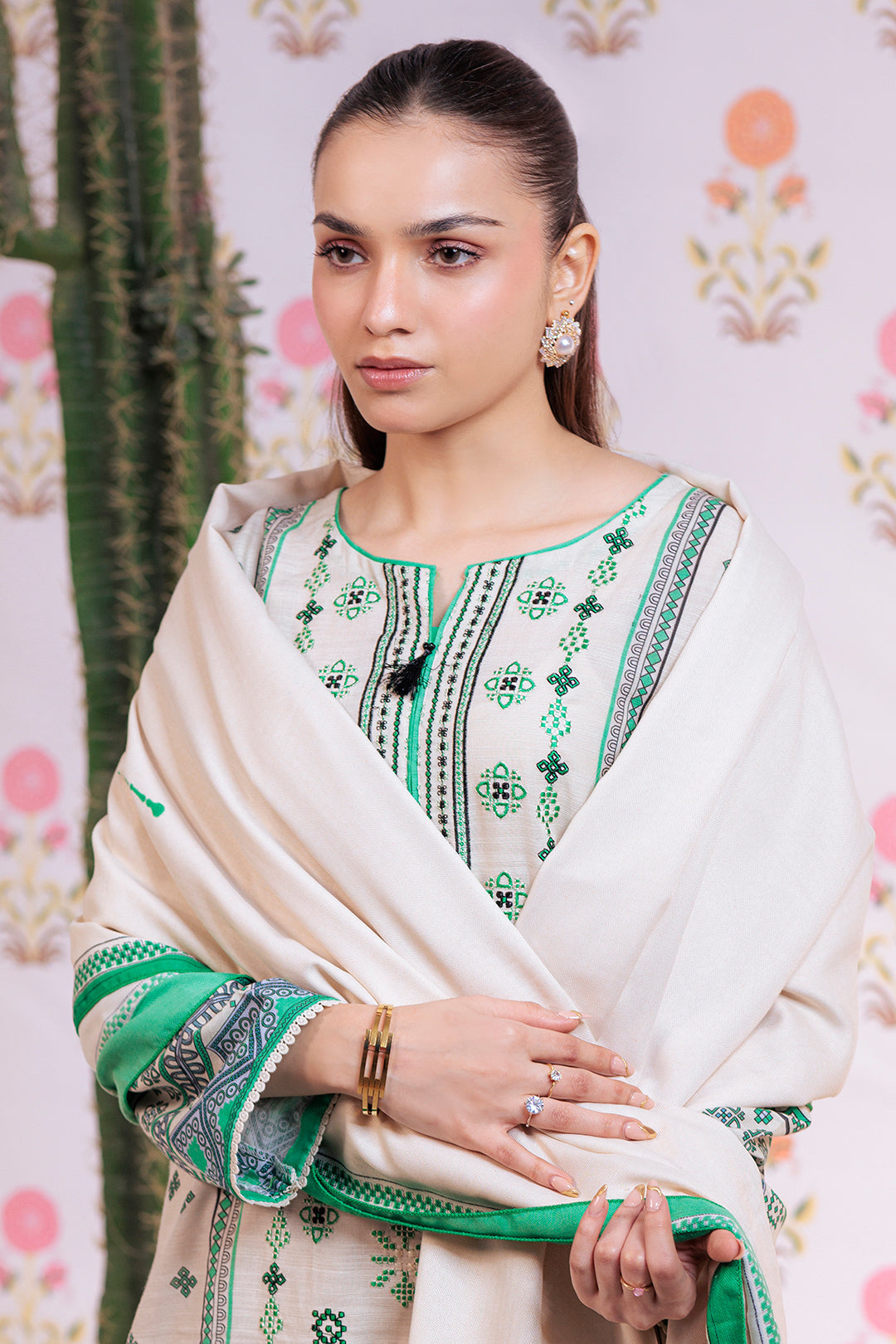 Zellbury | Winter Pret | Embroidered Kurta Dupatta Trouser - 3075 - Libasekhas
